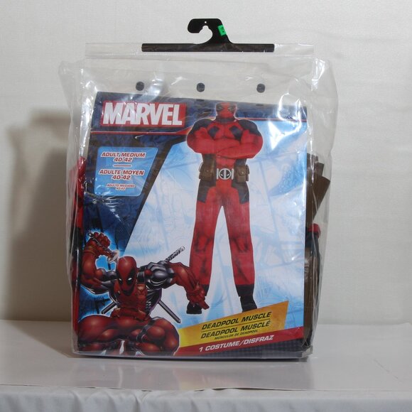 Marvel Deadpool Muscle 5-pc Halloween Cosplay Costume Men's Adult Medium - Picture 1 of 6